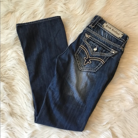 Rock Revival Denim - Rock Revival Elaina Size 26 Bootcut Bling Jeans